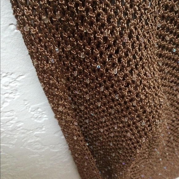 NWOT Carmen Marc Valvo Collection Cardi Style Beaded Mesh Jacket - Picture 6 of 9